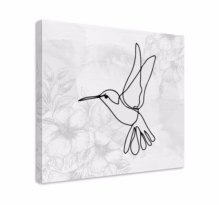 Elegant hummingbird silhouette ptica na platnu - TenStickers