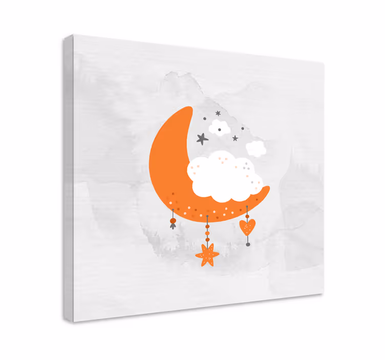 Cloudy moon hanging platno slikanje za dojenčke - TenStickers