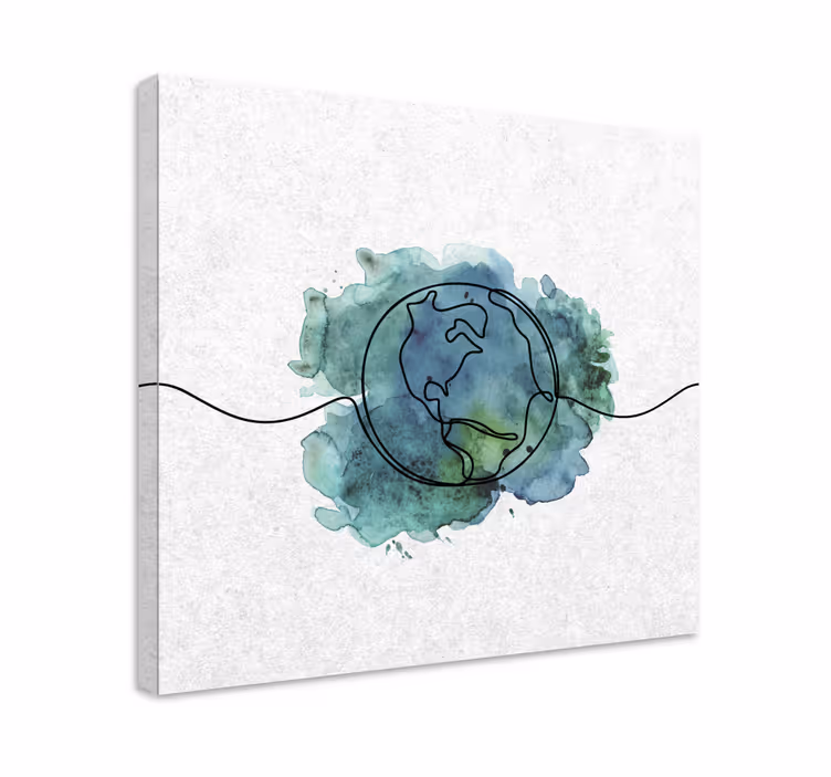 Contemporary earth outline platno s sliko sveta - TenStickers