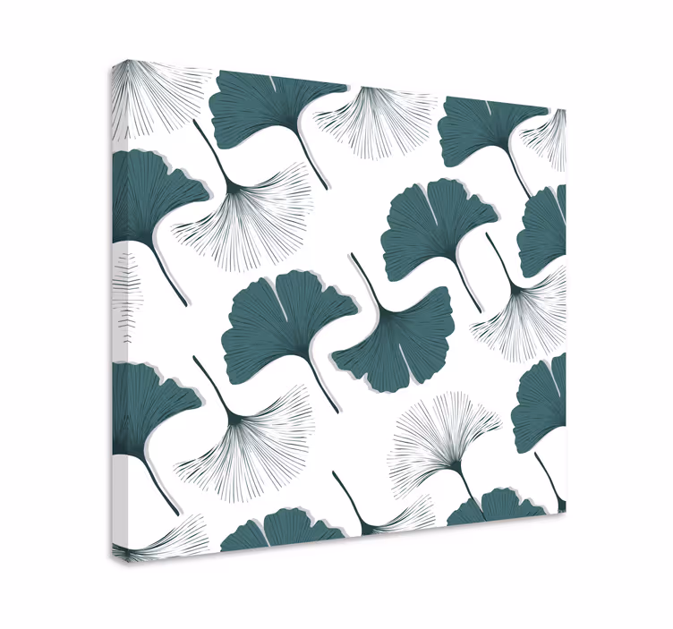 Gingko leaf motifs slikarsko platno z rastlinami - TenStickers