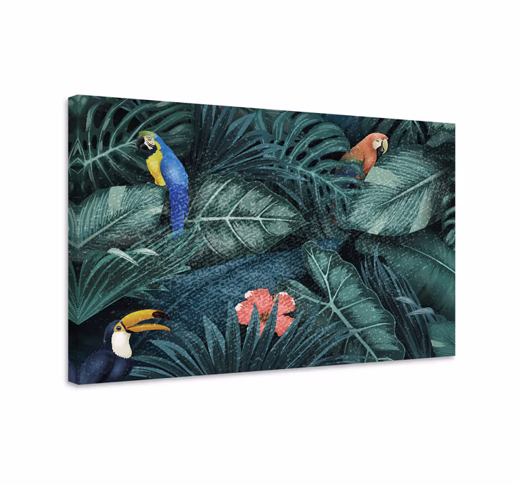 Tropical birds paradise platna slike z motivi živali - TenStickers