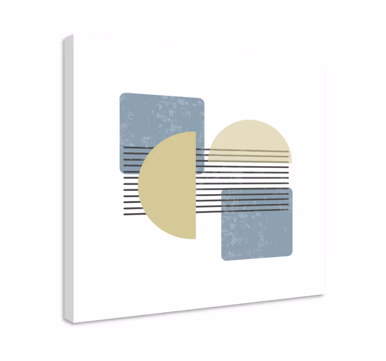 Abstract circular shapes na platnu s geometrijskimi vzorci - TenStickers
