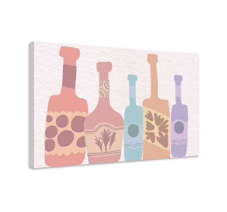 Ročno risane steklenice bar na platnu - TenStickers