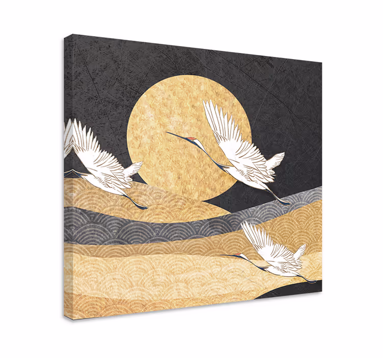 Cranes in flight slika na platnu buda - TenStickers