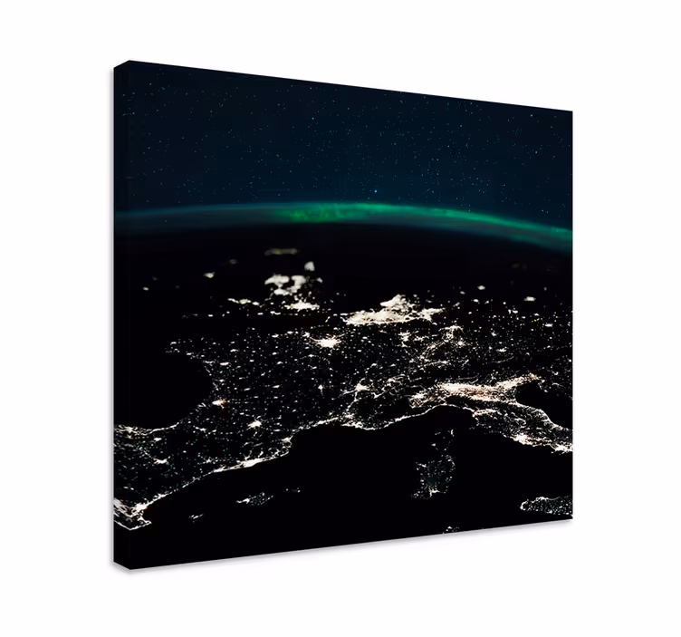 Aerial night view platno s sliko sveta - TenStickers