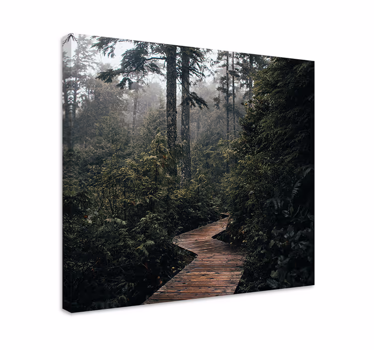 Tranquil woodland trail platno slika zemljevidov - TenStickers
