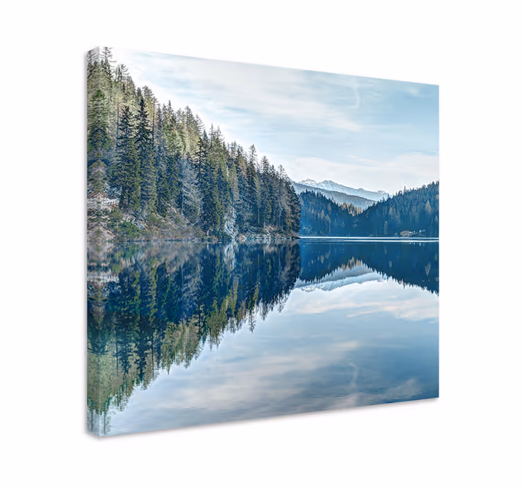 Tranquil lake reflection platno slika zemljevidov - TenStickers