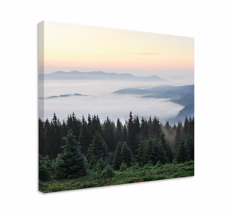 Tranquil mountain vista platno slika zemljevidov - TenStickers