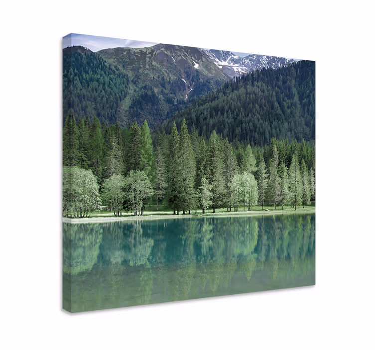Serene mountain reflection platno slika zemljevidov - TenStickers
