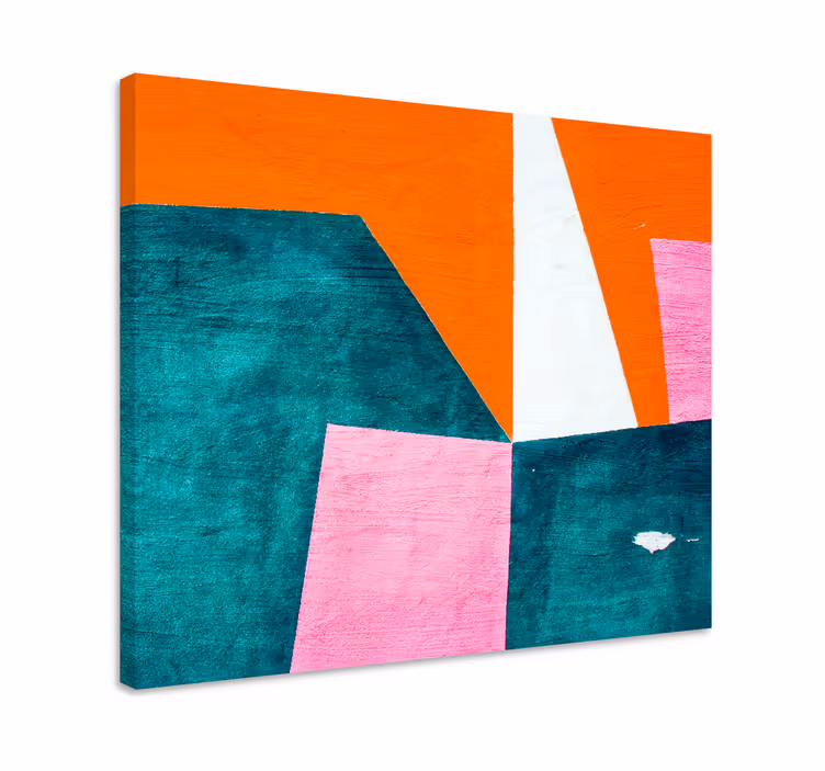Abstract orange composition platno z geometrijskimi vzorci - TenStickers