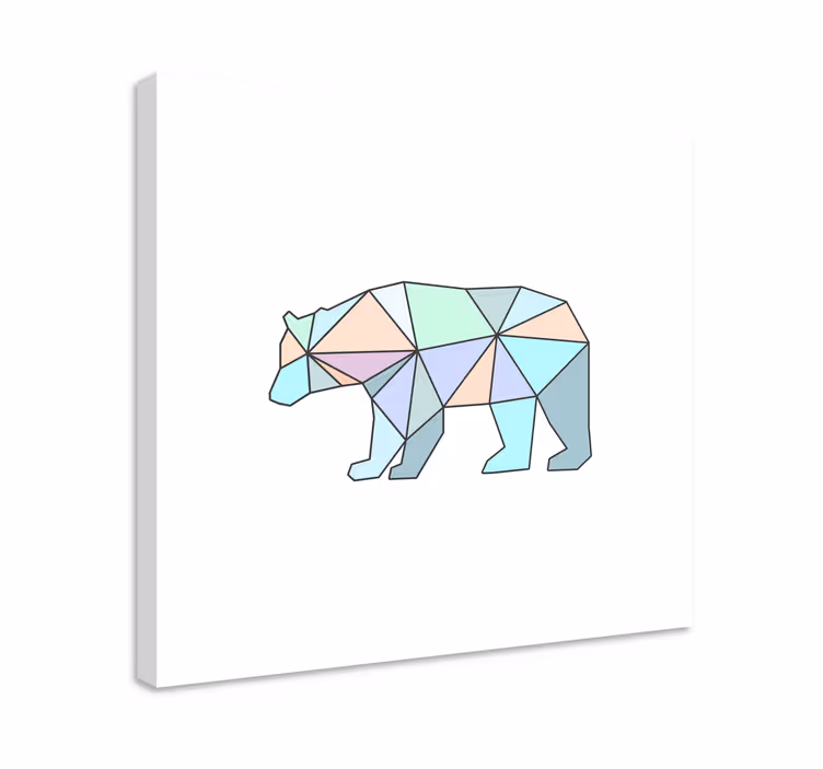 Geometric bear figure platna slike z motivi živali - TenStickers