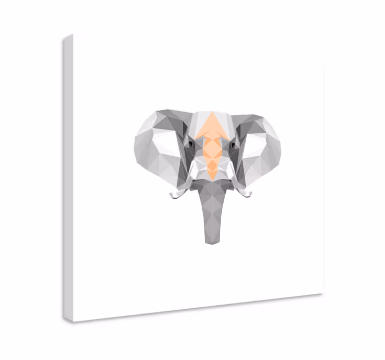 Geometrijska glava slona olifant slika na platnu - TenStickers