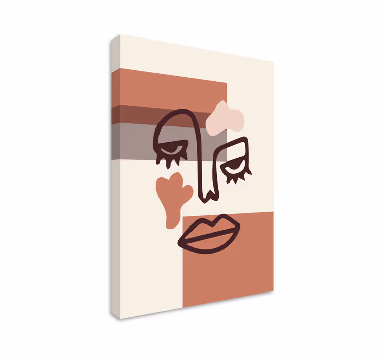 Abstract face art povzetek na platnu - TenStickers