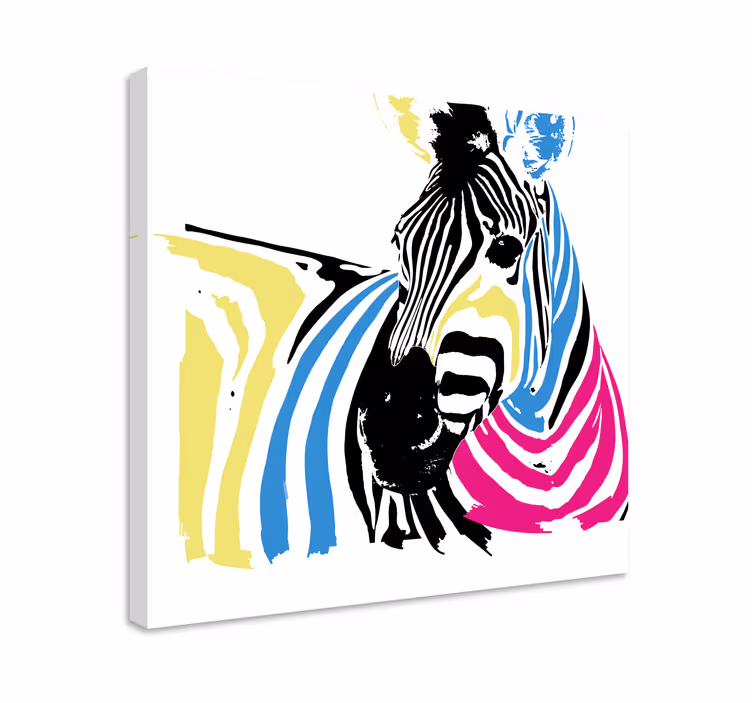 Zebra with vibrant stripes platna slike z živalmi - TenStickers
