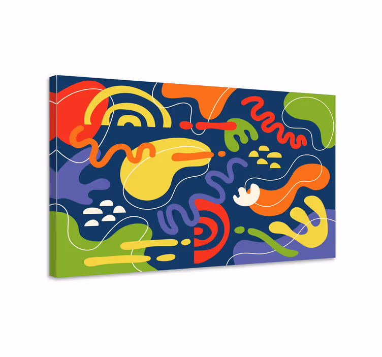 Lively organic shapes povzetek na platnu - TenStickers