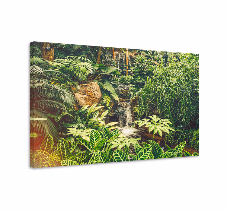 Lush tropical oasis slikarsko platno z rastlinami - TenStickers