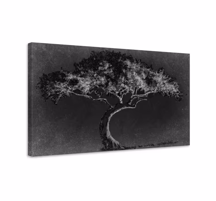 Lonely tree silhouette platna z enojnim drevesom - TenStickers