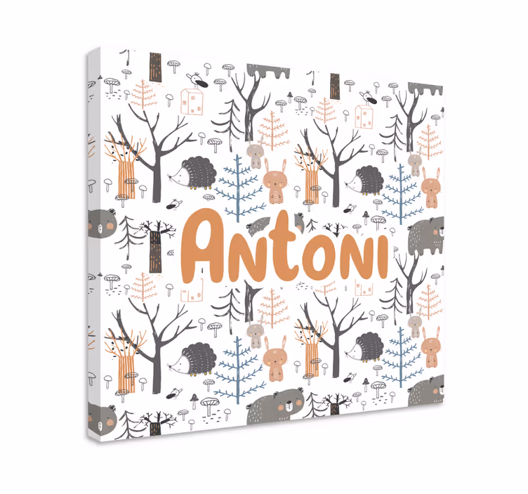 Cute animal forest platno slikanje za dojenčke - TenStickers