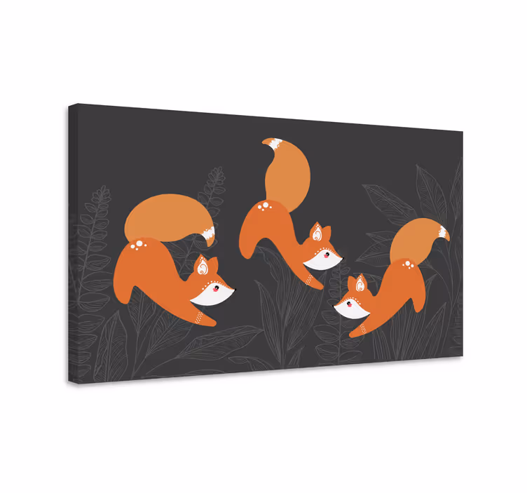 Igranje lisice platna slike z motivi živali - TenStickers