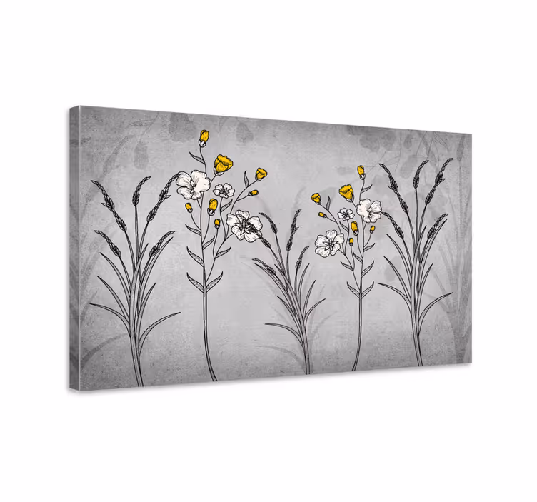 Botanical floral design slikarsko platno z rožami - TenStickers