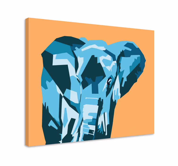 Stylized elephant portrait na platnu - TenStickers