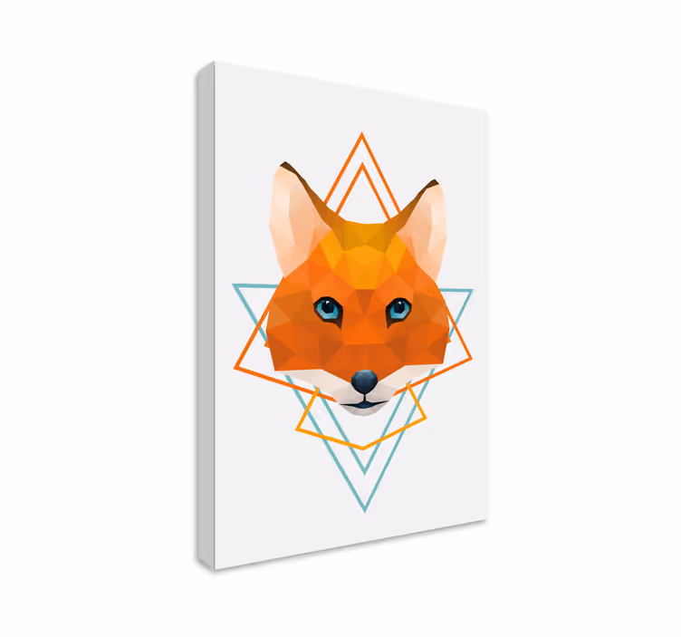 Polygonal fox head 3d slike na platnu - TenStickers