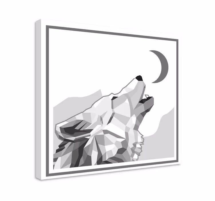 Howling wolf platno slikarstvo pes - TenStickers