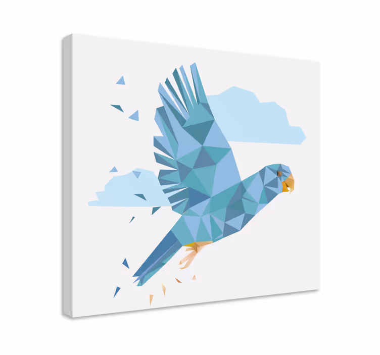 Flying blue bird ptica na platnu - TenStickers