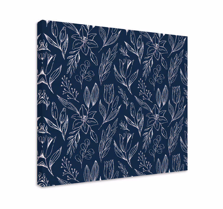 Floral sketch pattern slikarsko platno z rožami - TenStickers