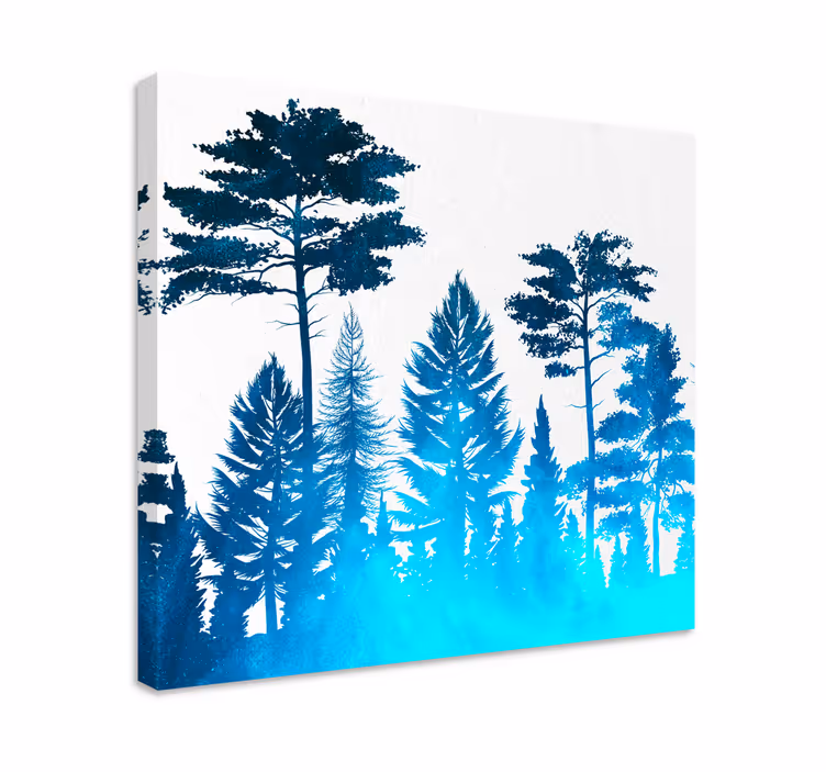 Silhouette forest scene platna z enojnim drevesom - TenStickers