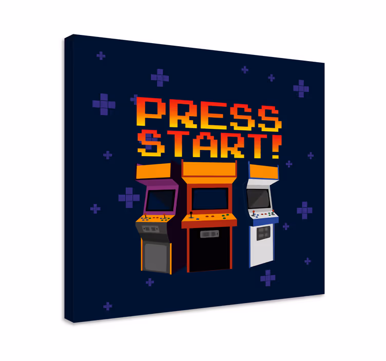 Retro arcade machines in tisk video iger na platno - TenStickers