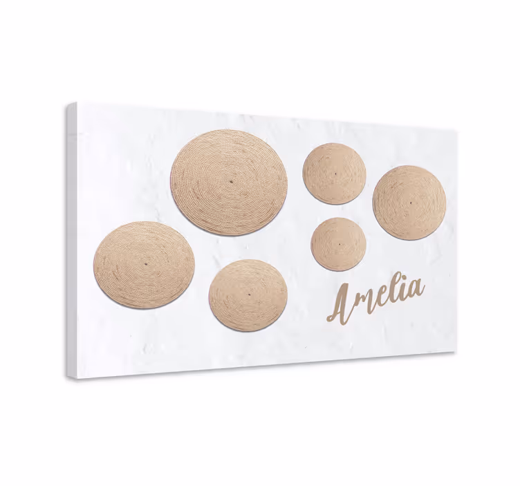 Natural textured circles platno slikanje dekoracija - TenStickers
