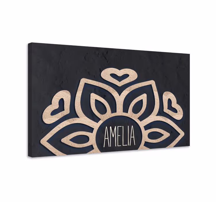 Flower motif with hearts slika na platnu buda - TenStickers