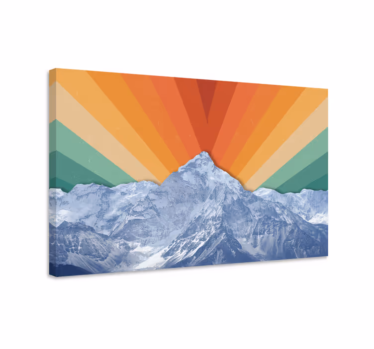 Majestic mountain sunrise platno slika zemljevidov - TenStickers