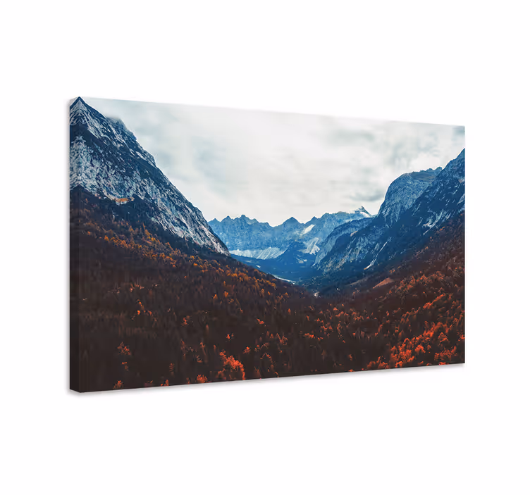 Mountain valley view platno slika zemljevidov - TenStickers