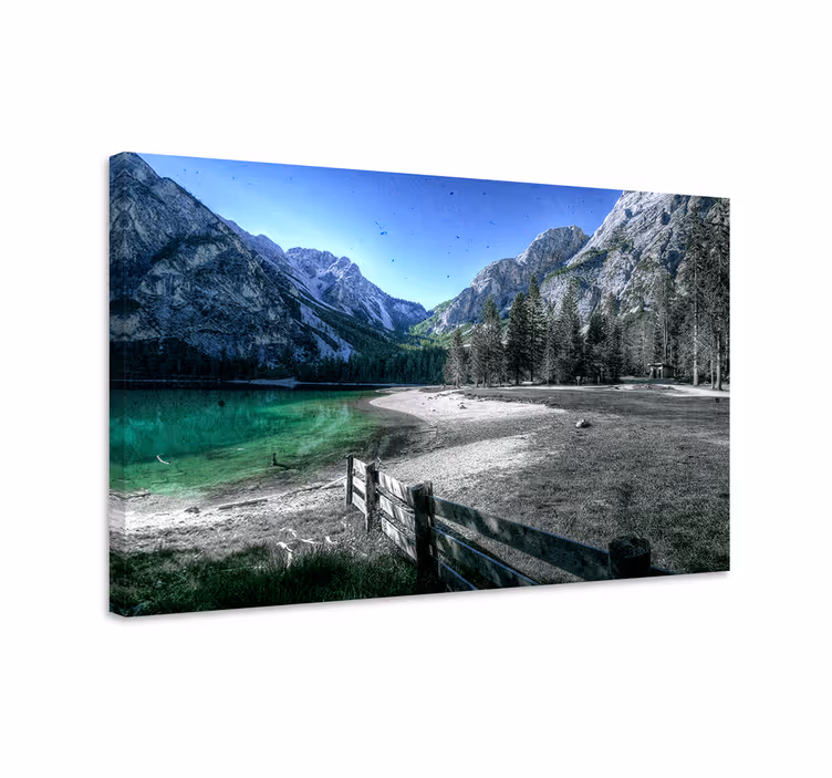 Mountain lake serenity platno slika zemljevidov - TenStickers