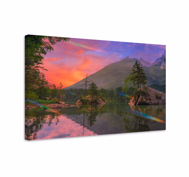 Mountain reflection serenity platno zemljevidov - TenStickers