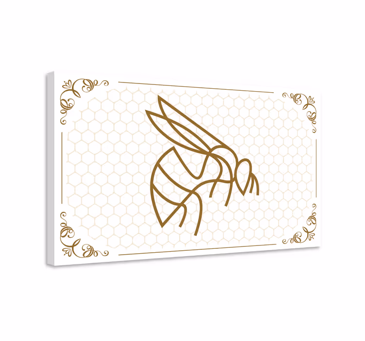 Elegantno platno za ilustracijo čebel za spalnico - TenStickers