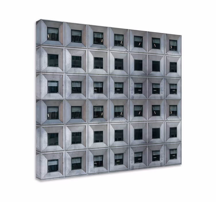 3d odtisi na platnu brutalistične arhitekture - TenStickers