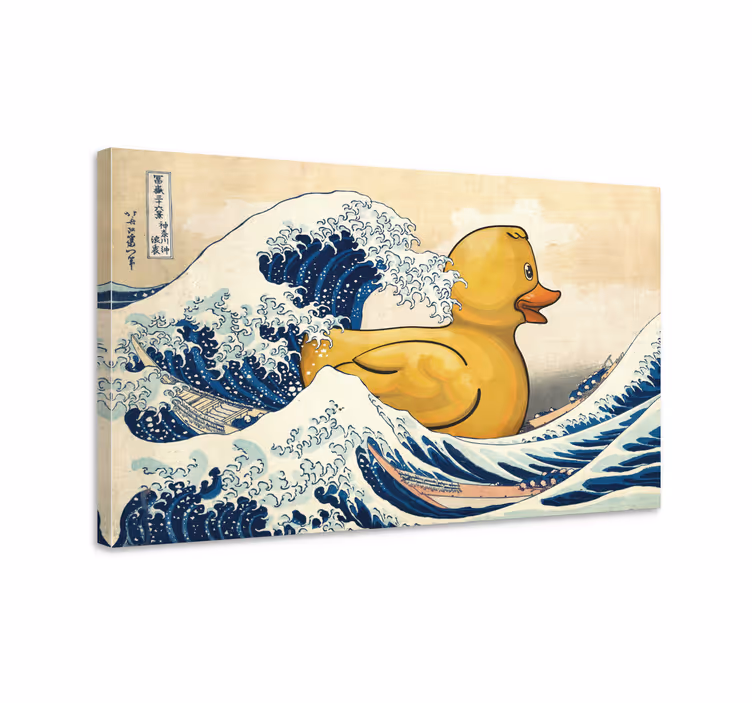 Kanagawa gumijasta račka umetniški tisk na platnu - TenStickers