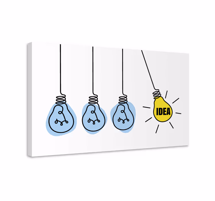 Ideja z lučmiIdeja z lučmi slikarska platna z motivacijskimi cita - TenStickers