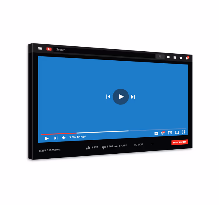 Youtube Prilagodljivo platno - TenStickers