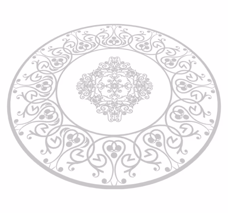 Okrogel damast Bel vinilni preproga - TenStickers