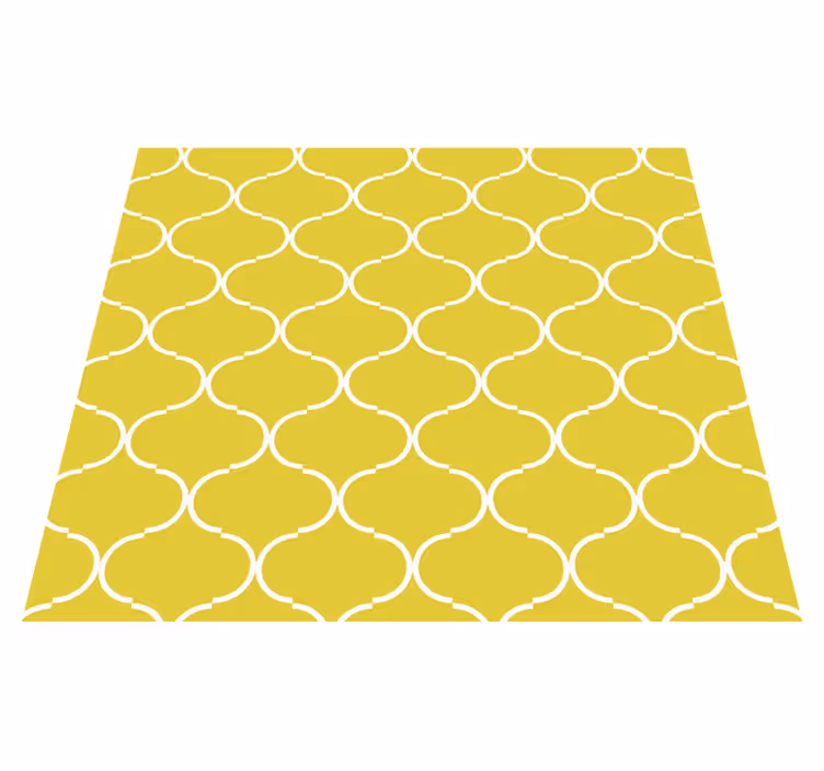 Geometrijski črtni vzorec Rumeno vinilno preproga - TenStickers