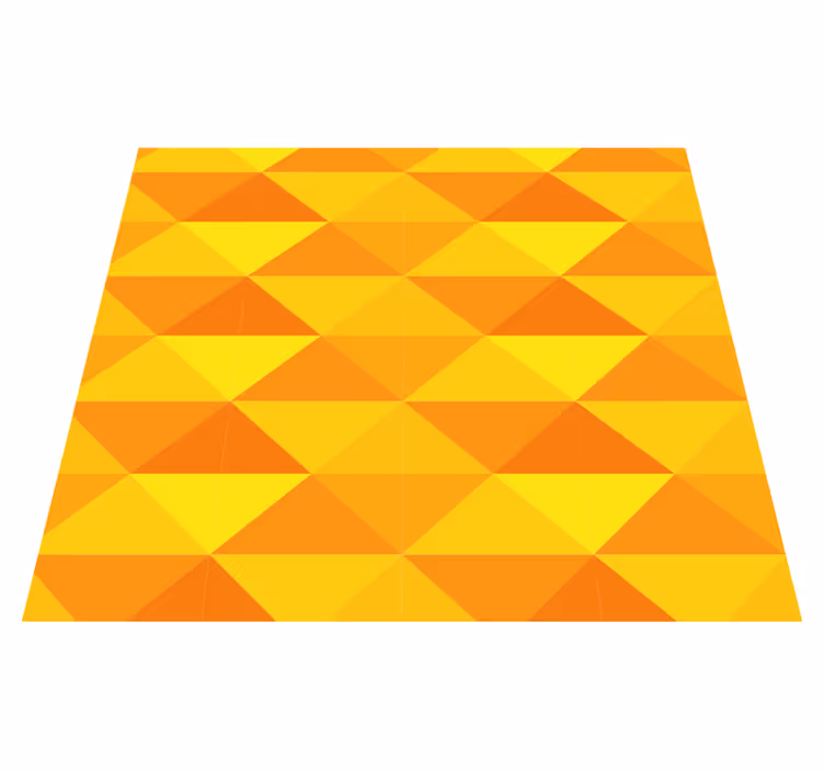 Geometrijsko oblikovanje trikotnikov Rumeno vinilno preproga - TenStickers