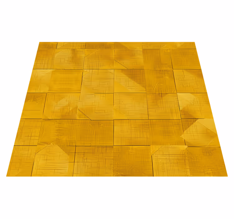 Geometrijski kvadrati Rumeno vinilno preproga - TenStickers