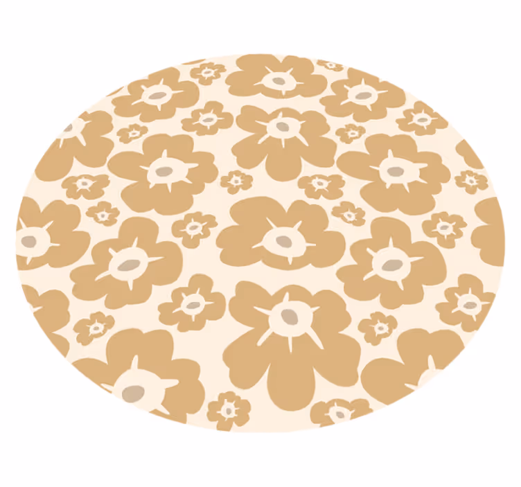 Beige poppies cvetlična vinilna preproga - TenStickers