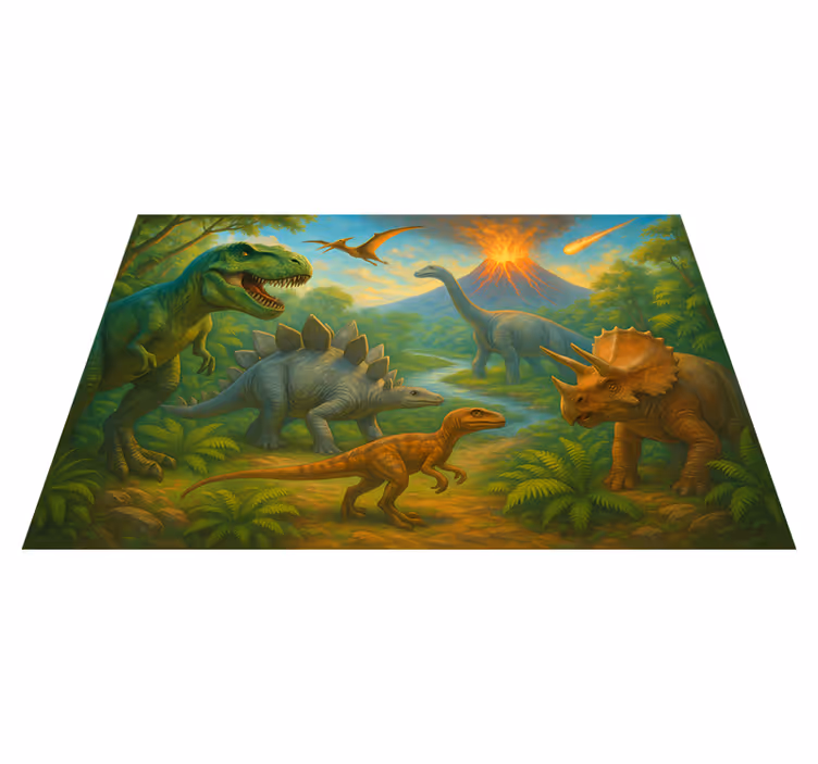 Izumrtje dinozavrov Tepih z živalskim potiskom - TenStickers