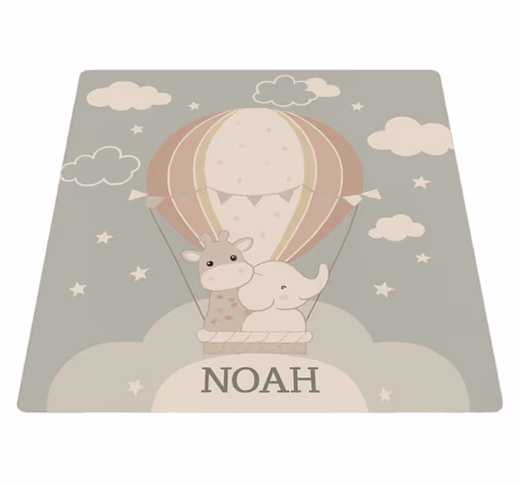Pastelni zračni balon z imenom in vinilne preproge - TenStickers