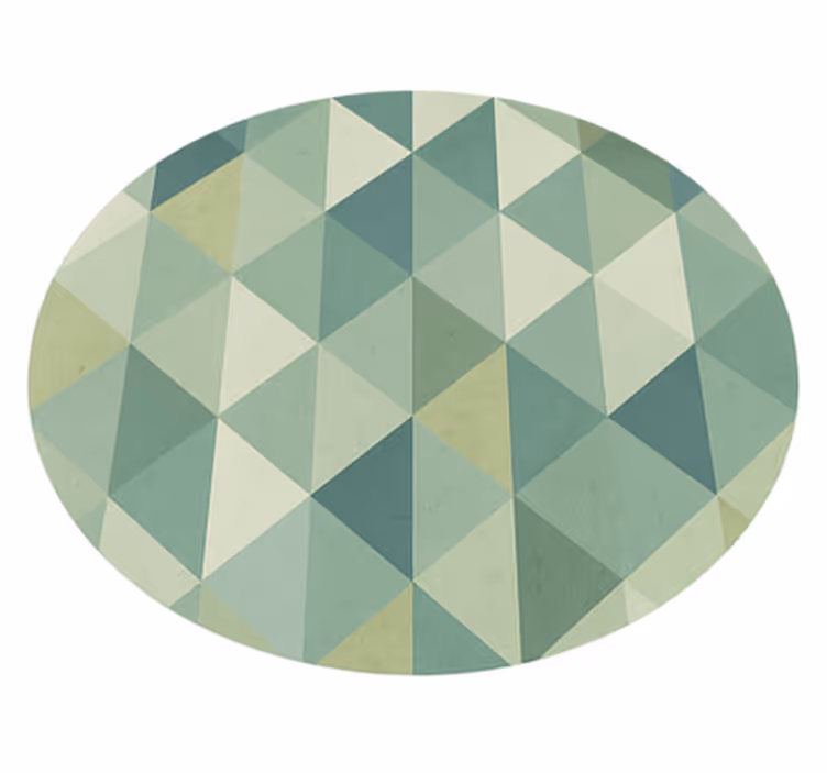 Geometrijsko oblikovanje trikotnikov Zelen vinilni preproga - TenStickers